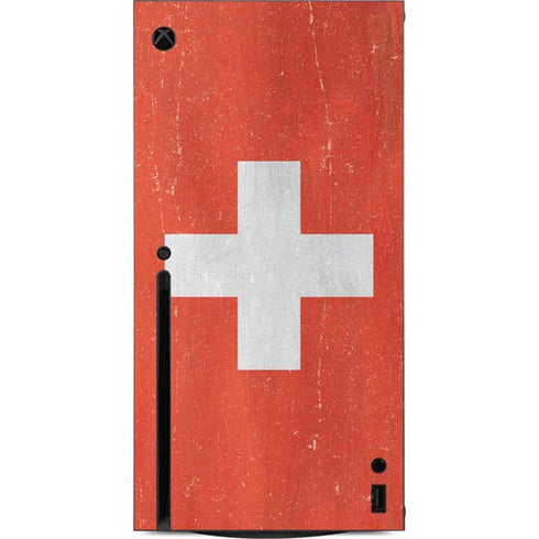 Switzerland Flag Distressed Xbox Series X Console Skin